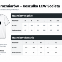 Tabela rozmiarów koszulki LCW Society
